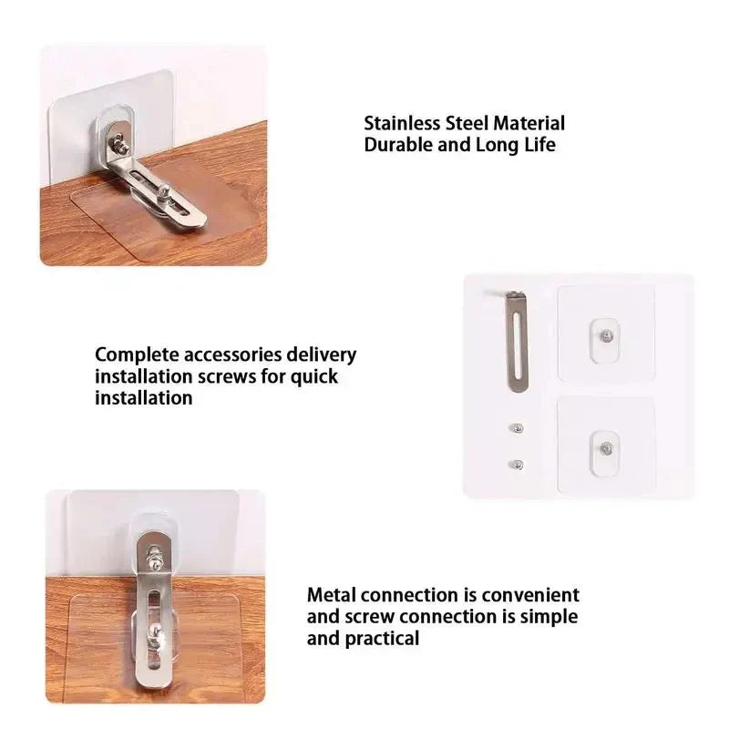 SafeFix Anti-Kipp Set | Selbstklebend | Verstellbar & Sicher | Für Möbelstabilität