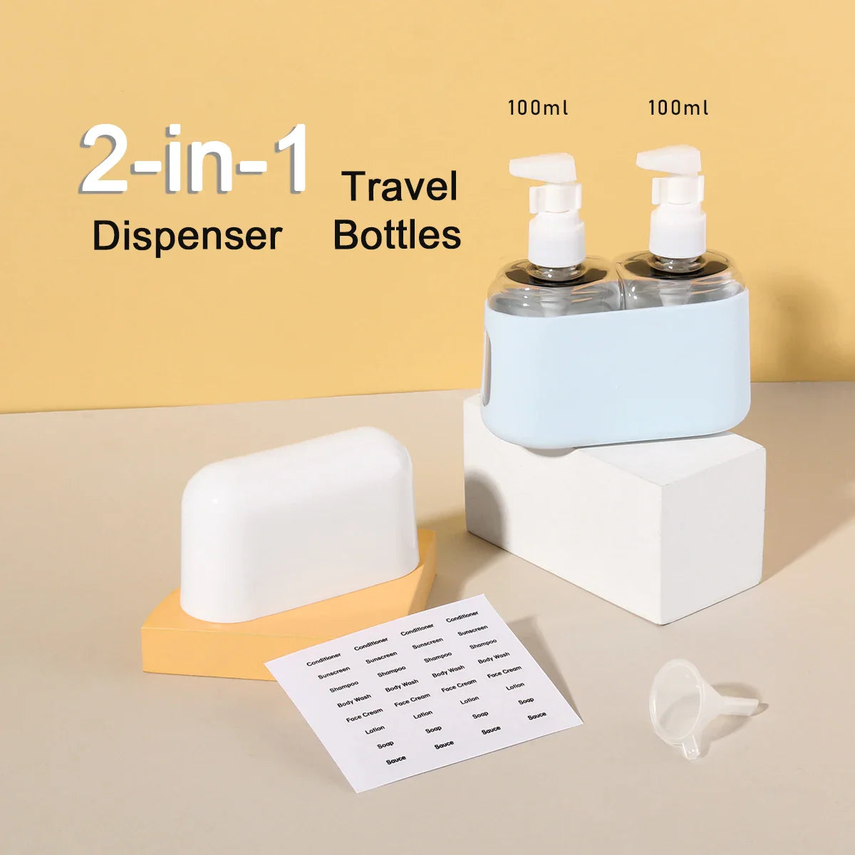 TravelFlex Reiseflaschen-Set | 2-in-1 Design | Auslaufsicher & Kompakt