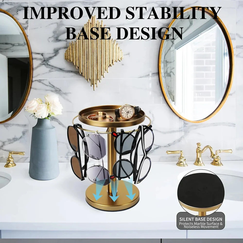 Vistara | Brillen- & Schmuck-Organizer | 360° Drehfunktion, robust & elegant | Schminktisch & Ankleidezimmer