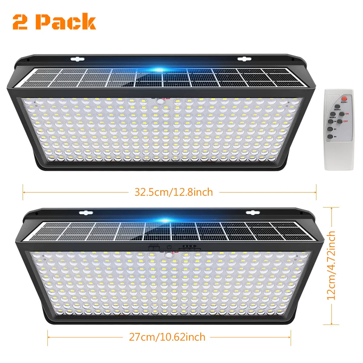 SolarFlare UltraLight | Solar-LED Wandleuchte | 258 LEDs | 270° Lichtabstrahlung | 3 Modi