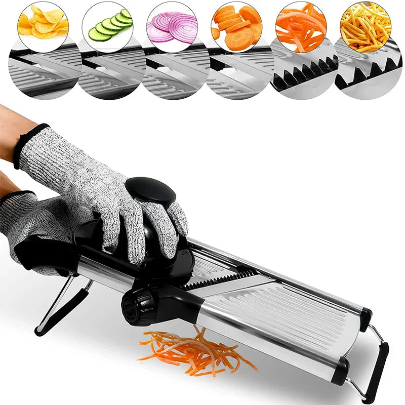 CutMaster Mandoline | Verstellbar & Präzise | Edelstahlklingen | Für Gemüse & Obst