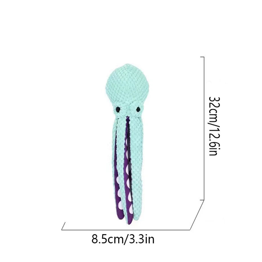 Bellosquid Hundespielzeug | Weiches Oktopus-Kauspielzeug mit Quietschfunktion | Zahnpflege & Spielspaß für alle Hunderassen