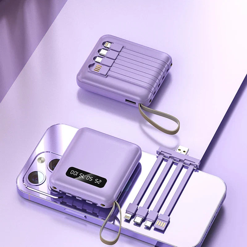 PowerLite ChargeHub | Kompakte Powerbank | Integrierte Kabel & LED-Anzeige | 20.000mAh
