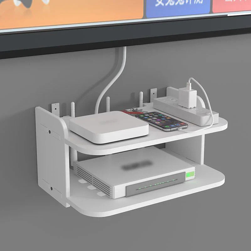 NexaDock | WLAN-Router Regal | Schwebendes Design & Kabelführung | Für Wohnzimmer, Büro & Schlafzimmer