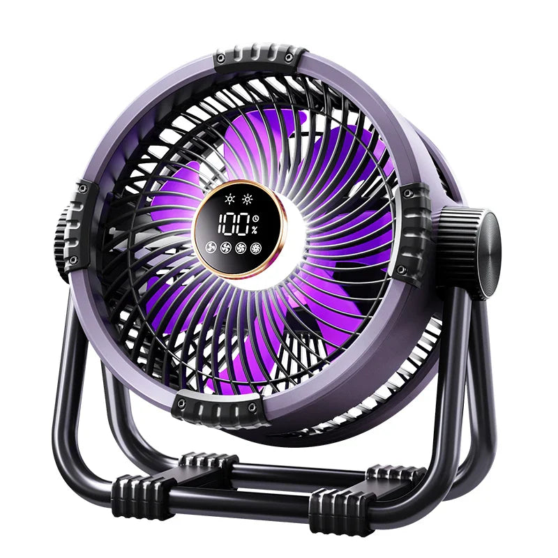 Breezora Mini Ventilator | 20000mAh Akku & Nachtlicht | 4 Stufen | Für Camping & Schlafzimmer