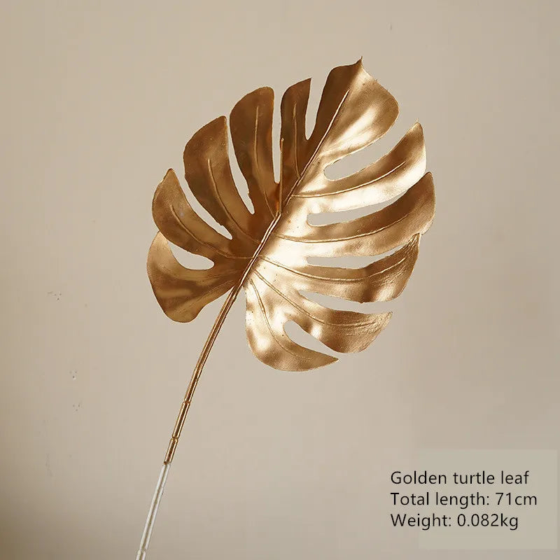 Aurivelle Gold Kollektion | Künstliche Palm-, Ginkgo- & Eukalyptusblätter mit Rosen & Hortensien | Anspruchsvolle Dekorationsblumen für Hochzeit & Zuhause