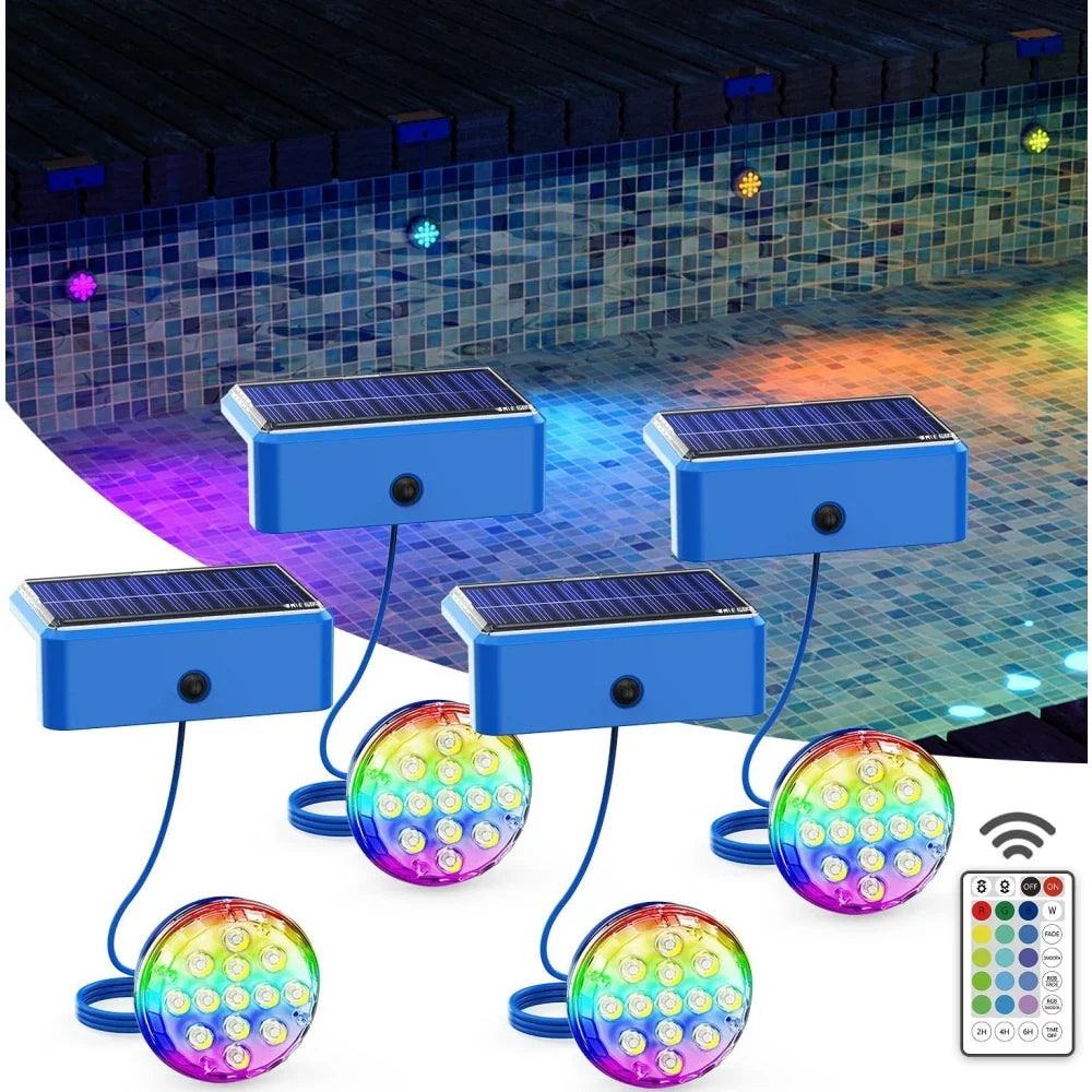 GlowStream | Solar-Poollicht | 16 Farben & Fernbedienung | IP68 Wasserdicht