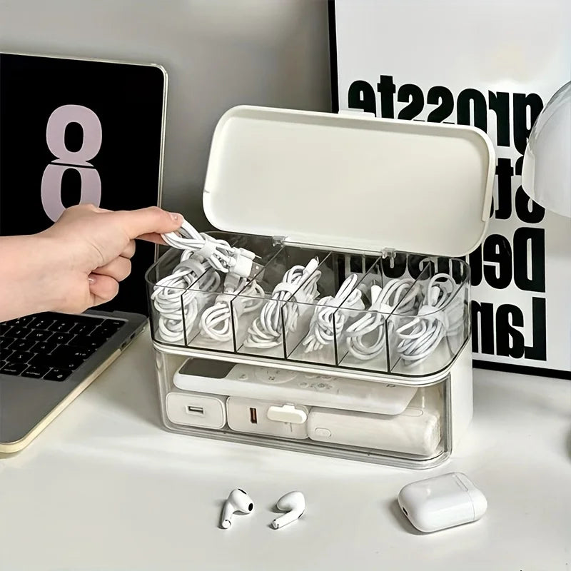 ClearBox Kabel Organizer | Kompakt & Transparent | Für Ladekabel & Zubehör | Ohne Strom