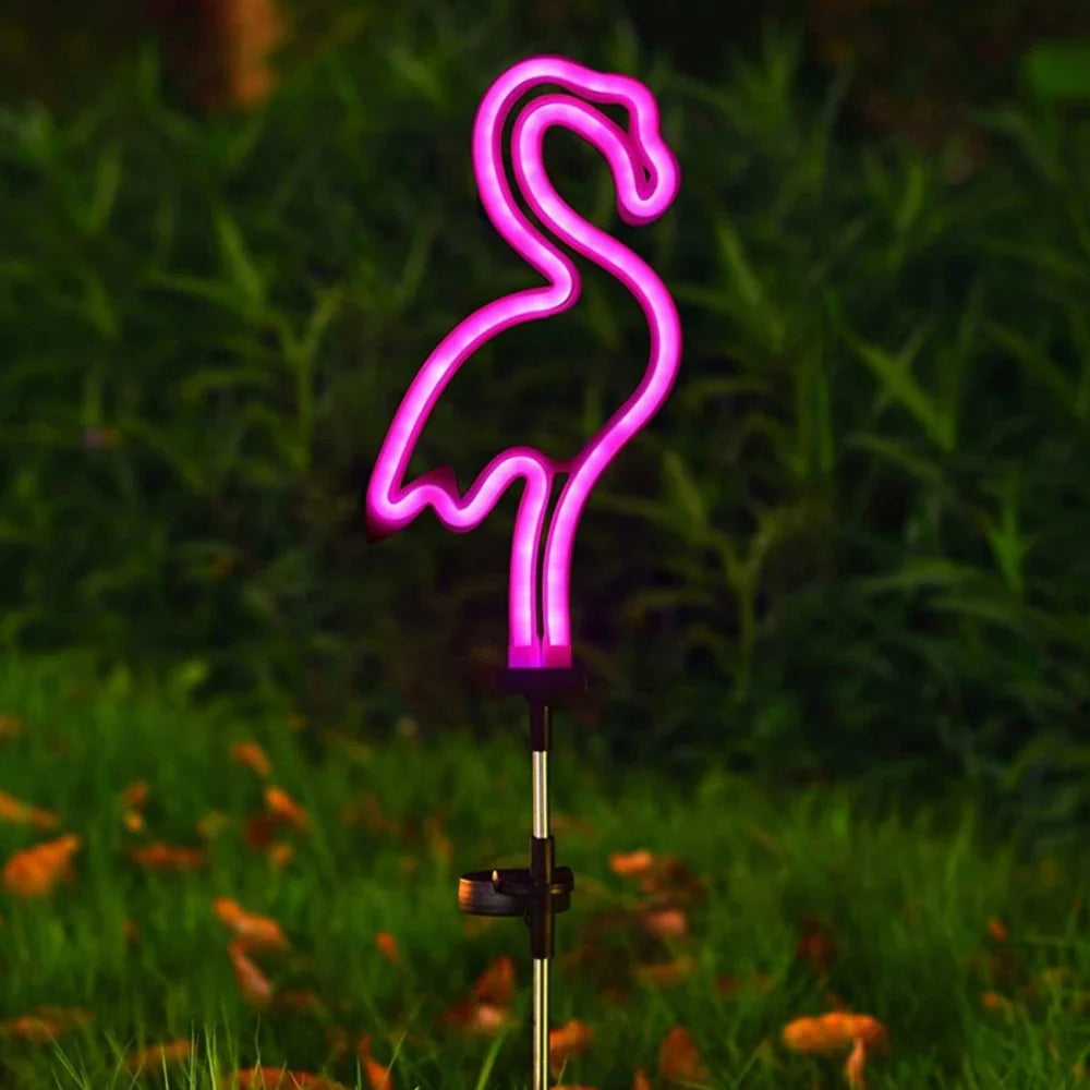 NeonBlitz | Solar Gartenleuchten | Cactus & Flamingo Design | Wetterfest & Automatisch