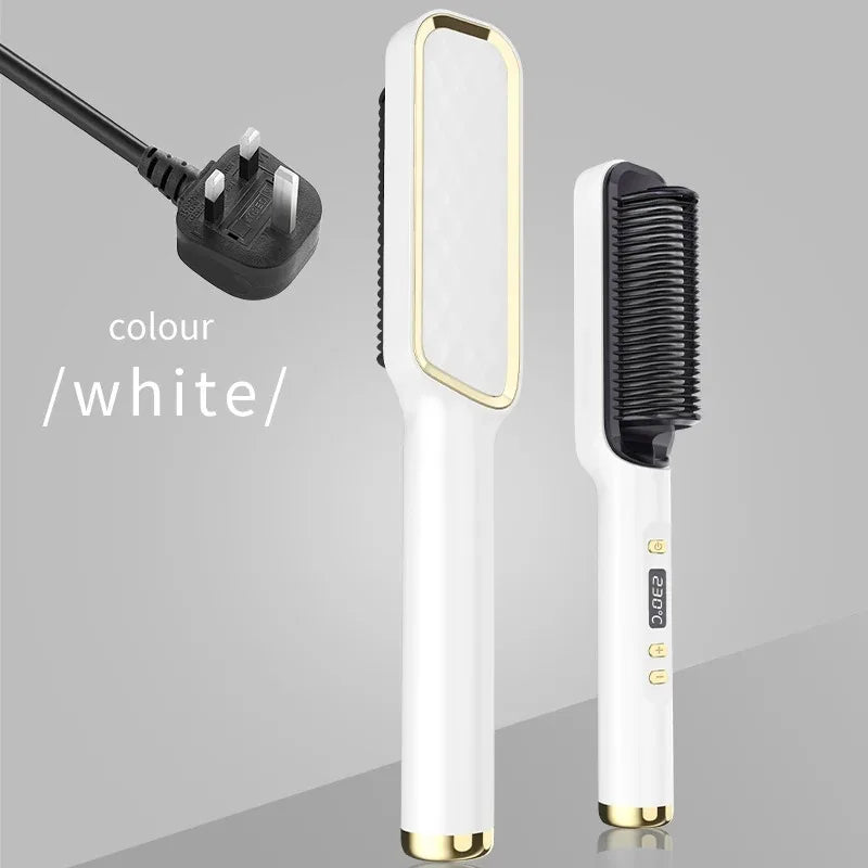 SmoothPro Haarglättungsbürste | LED-Temperaturanzeige & Anti-Verbrüh-Schutz | 360° drehbares Kabel