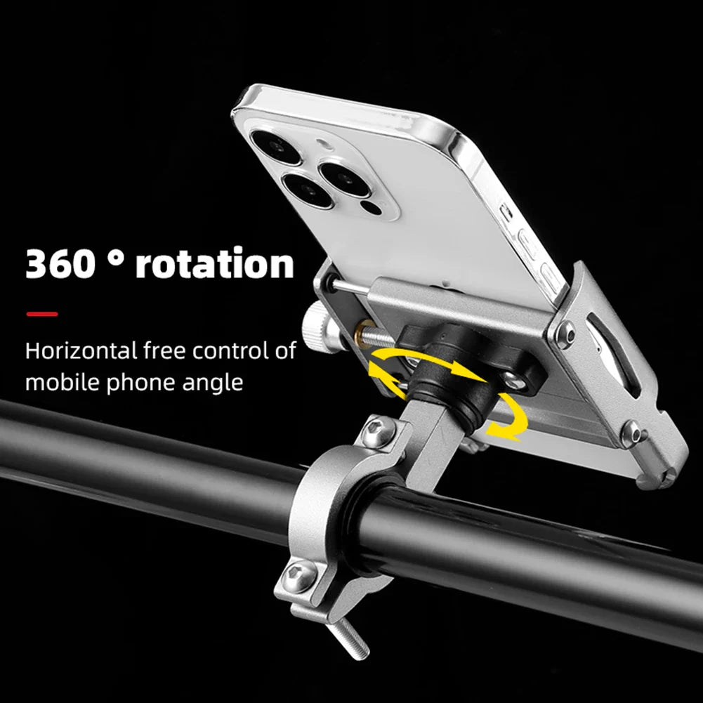 GripMaster 360 | Fahrrad-Handyhalterung | Stoßfest und Rotierbar | Aluminium