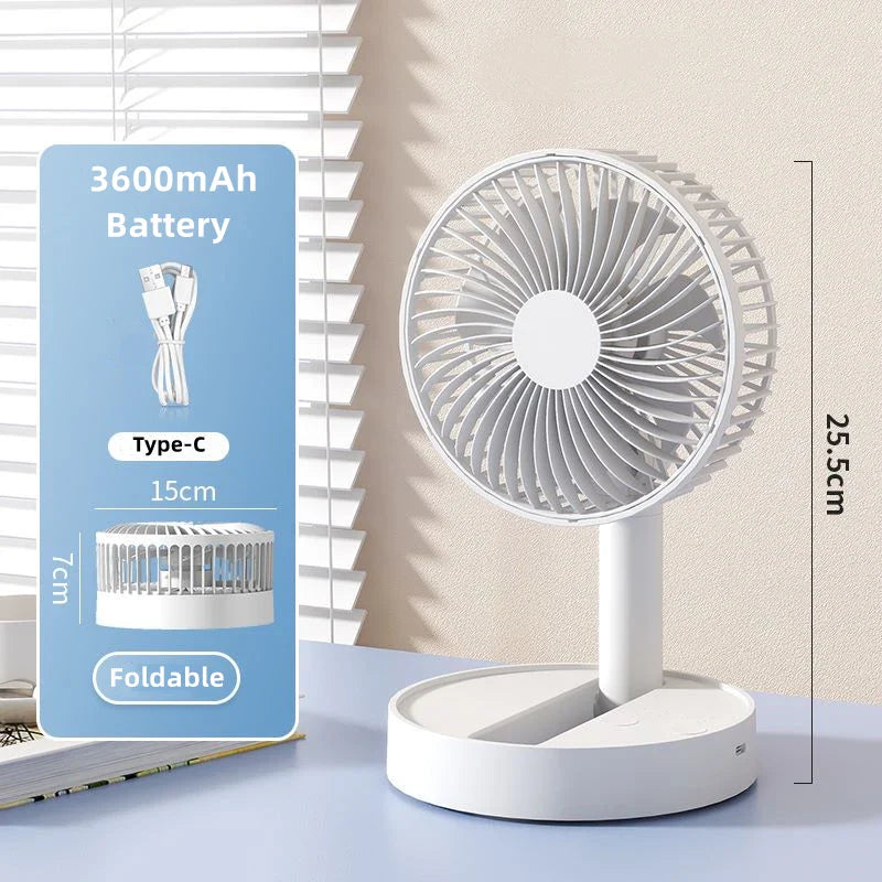 Breezio Faltventilator | 4 Stufen & Timer | Tragbar & USB | 90° Neigung