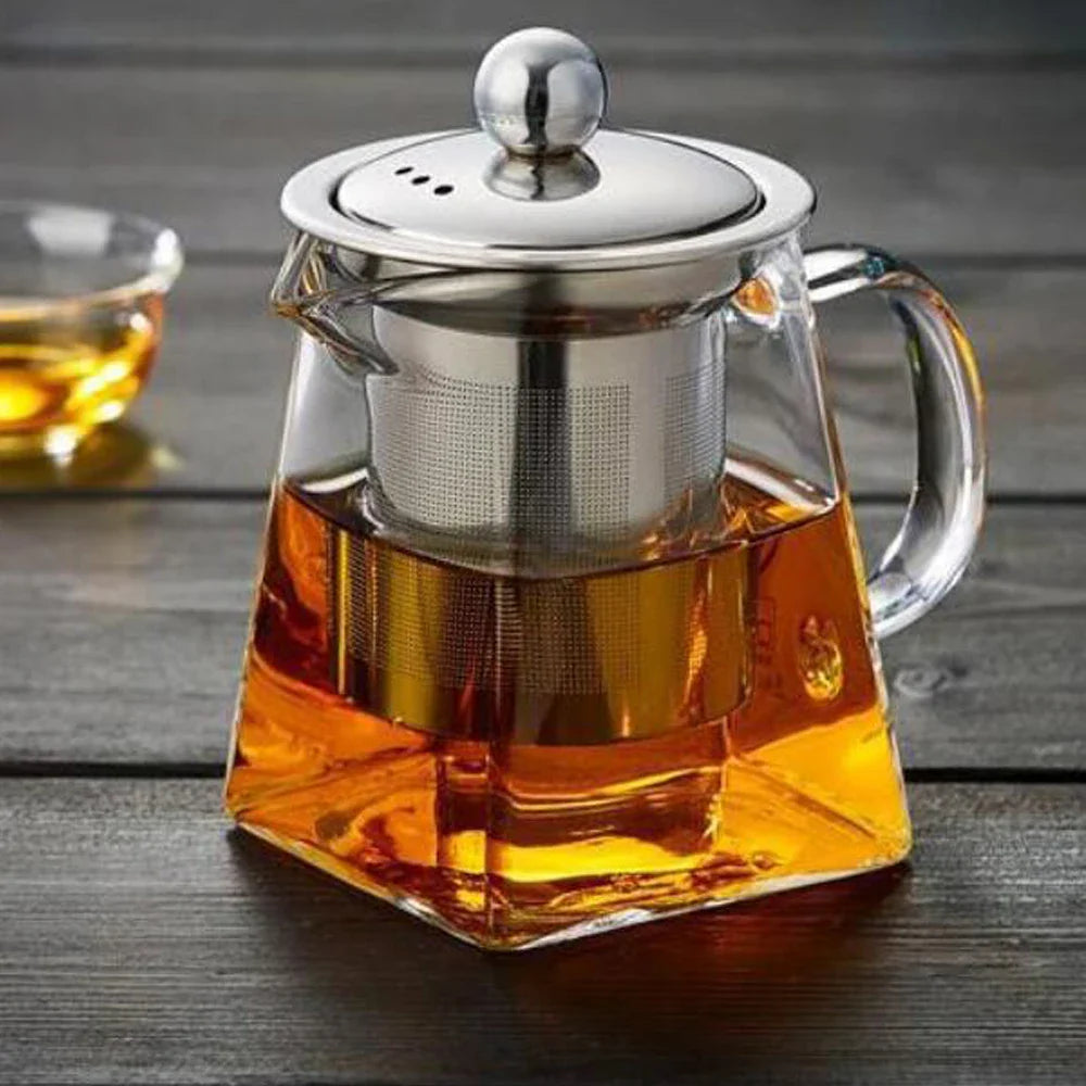 TeaMaster Glass Teapot | Hitzebeständig | Mit Edelstahlsieb für losen Tee