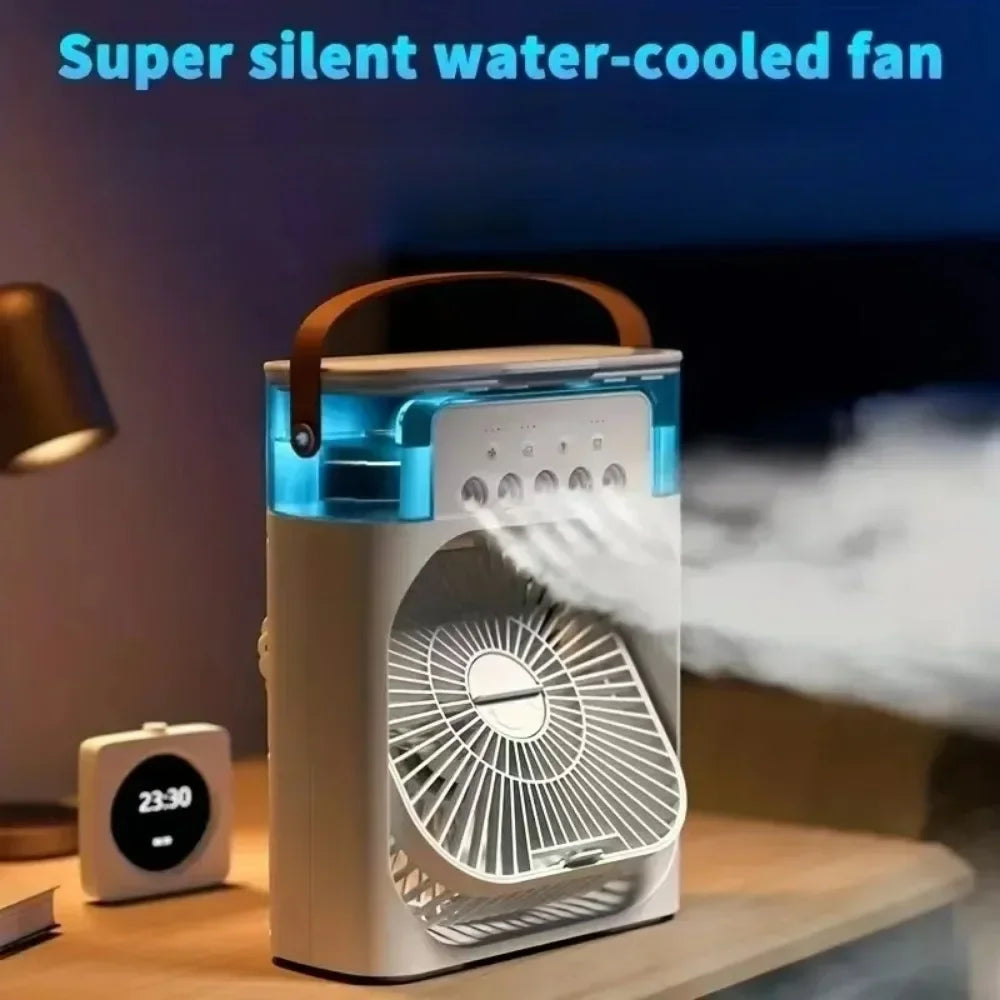 Auronix Mini Luftkühler | 3-in-1 Ventilator mit LED & Befeuchter | USB | 600ml Tank