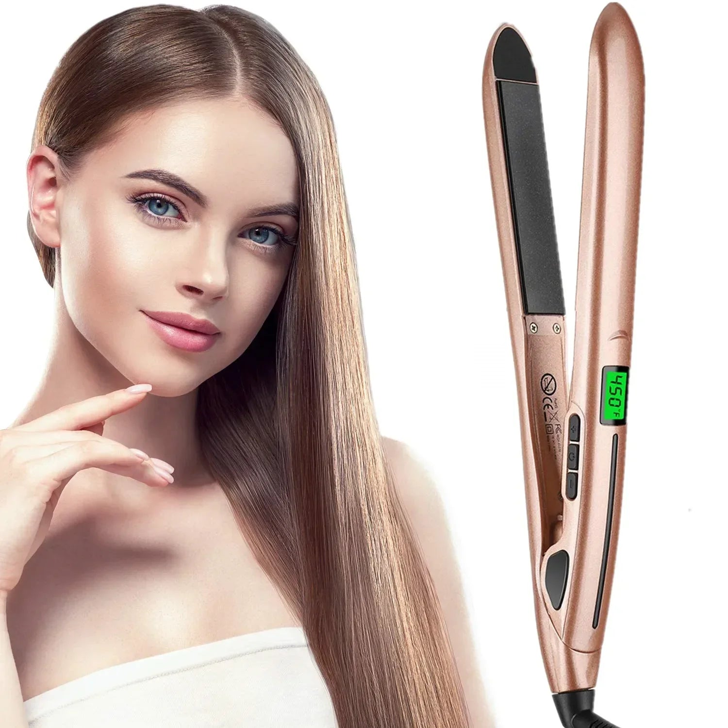 Silkora DuoStyle | 2-in-1 Glätteisen & Wellenstyler | Keramik-Turmalin & LCD-Display | Für Glattes & Gewelltes Haar