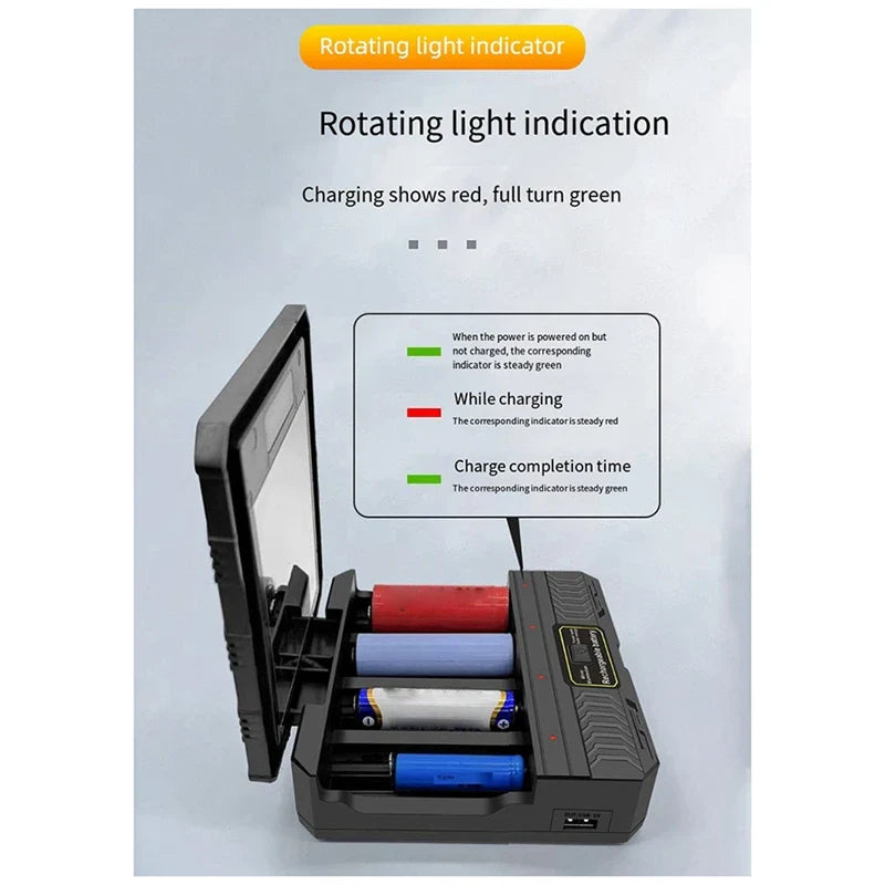 Solarion Outdoor Ladegerät | Solar & USB | Mit LED-Licht & Akkuslot | Kompakt & Robust