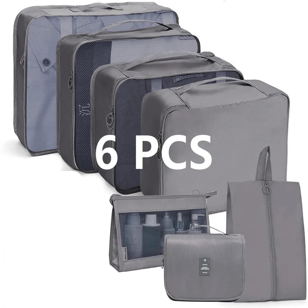 VOYSEC Packwürfel-Set | 6-teilig | Wasserabweisend & Platzsparend | Für Männer & Vielreisende