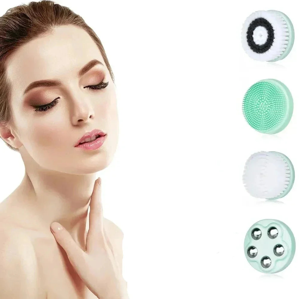 VivaPulse 4-in-1 Sonic Gesichtsbürste | Tiefenreinigung & Massage | IPX6 Wasserdicht | USB Wiederaufladbar | Für Alle Hauttypen