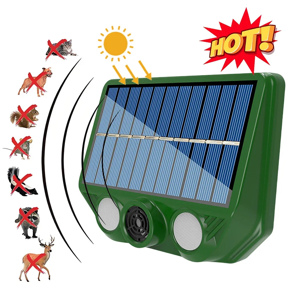 EcoGuard | Solar Tiervertreiber | Ultraschall & LED Licht | Umweltfreundlich