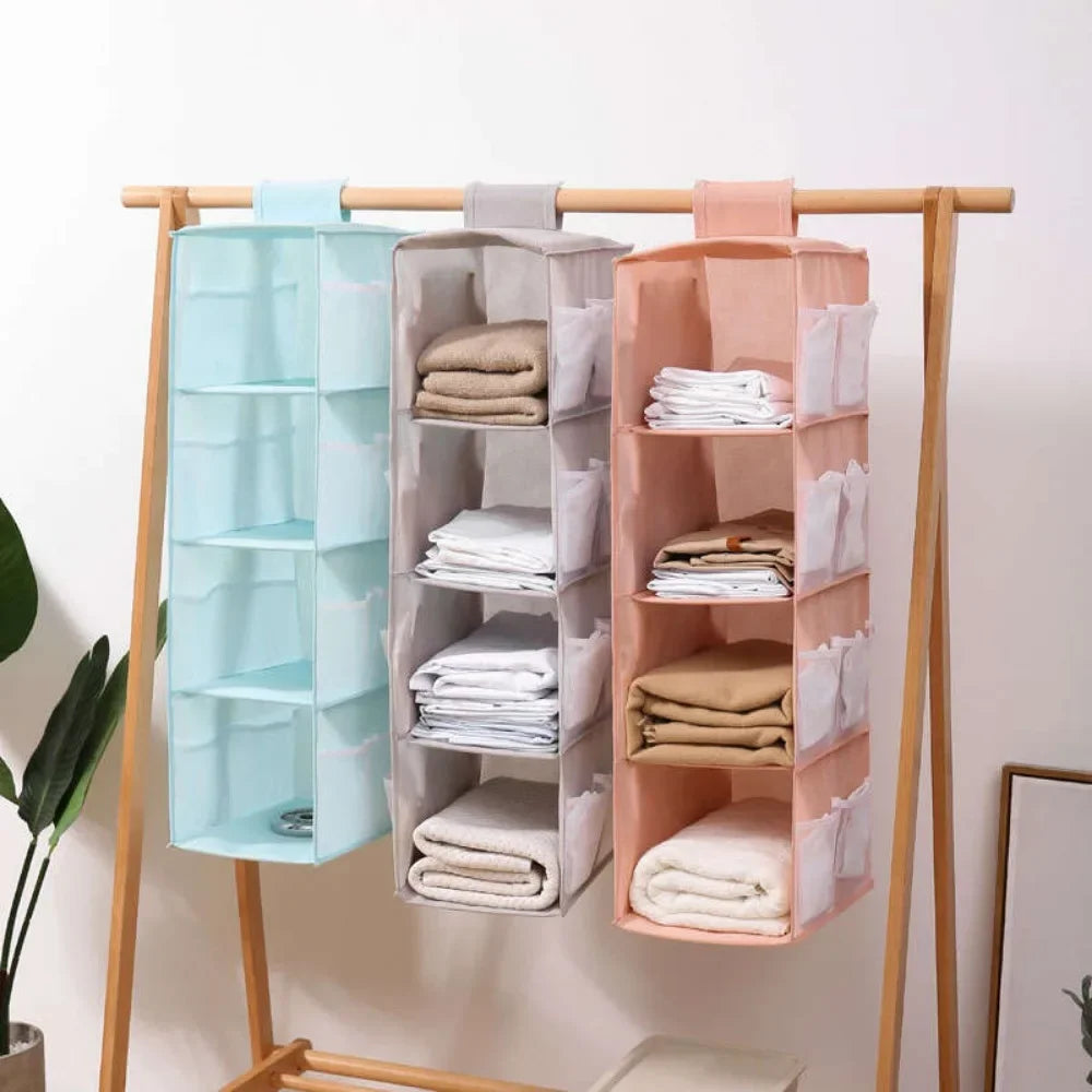 Foldivia HängeMax | Doppelseitiger Organizer | Platzsparend & Atmungsaktiv | Für Unterwäsche & Accessoires