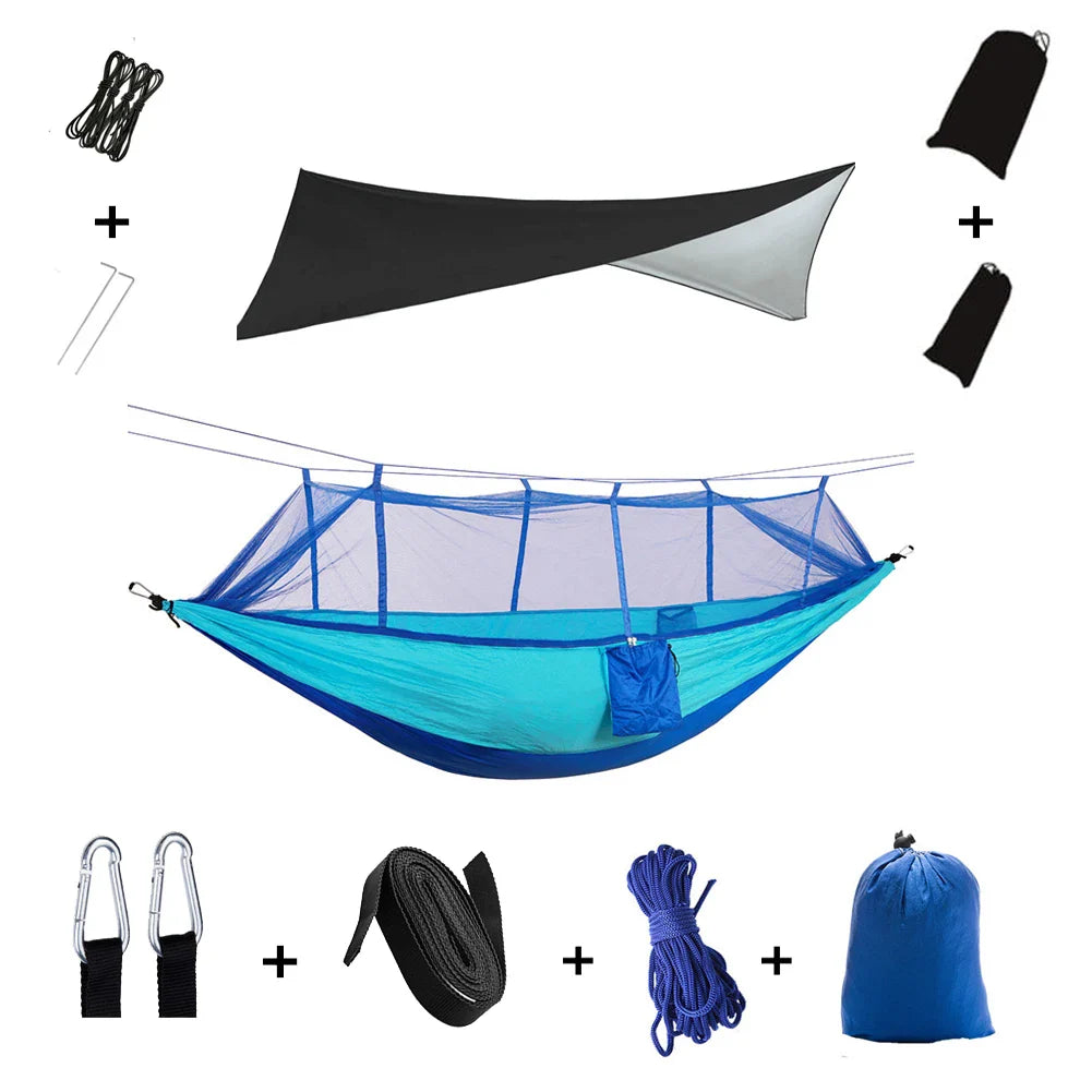 Nomaterra Hängematte | Mit Moskitonetz & Tarp | Ultraleicht & Wetterfest | Für Outdoor & Trekking
