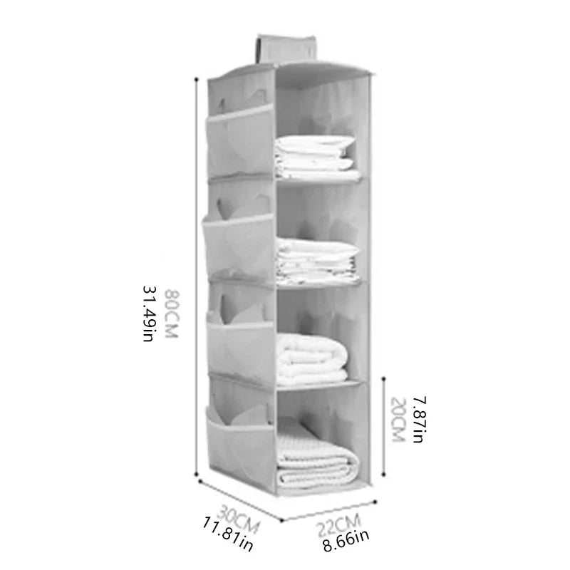 Foldivia HängeMax | Doppelseitiger Organizer | Platzsparend & Atmungsaktiv | Für Unterwäsche & Accessoires
