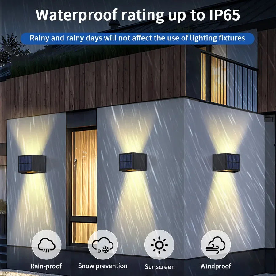 Lumelora Solarlicht | Kabellose LED-Wandleuchte für Außen | Modernes Lichtdesign mit Solarpower | Witterungsbeständig & energiesparend | Ideal für Garten, Balkon & Hauswand