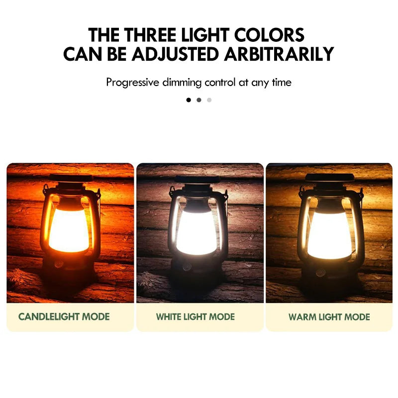 LumiEra Vintage LED Laterne | Tragbar & Wiederaufladbar