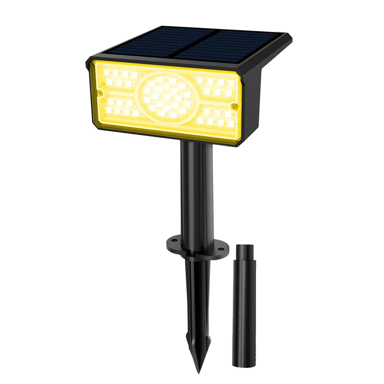 LumiPath LED Solarstrahler | 4 Lichtfarben & 49 LEDs | Für Garten, Wege & Outdoor | Wetterfest & mit Akku