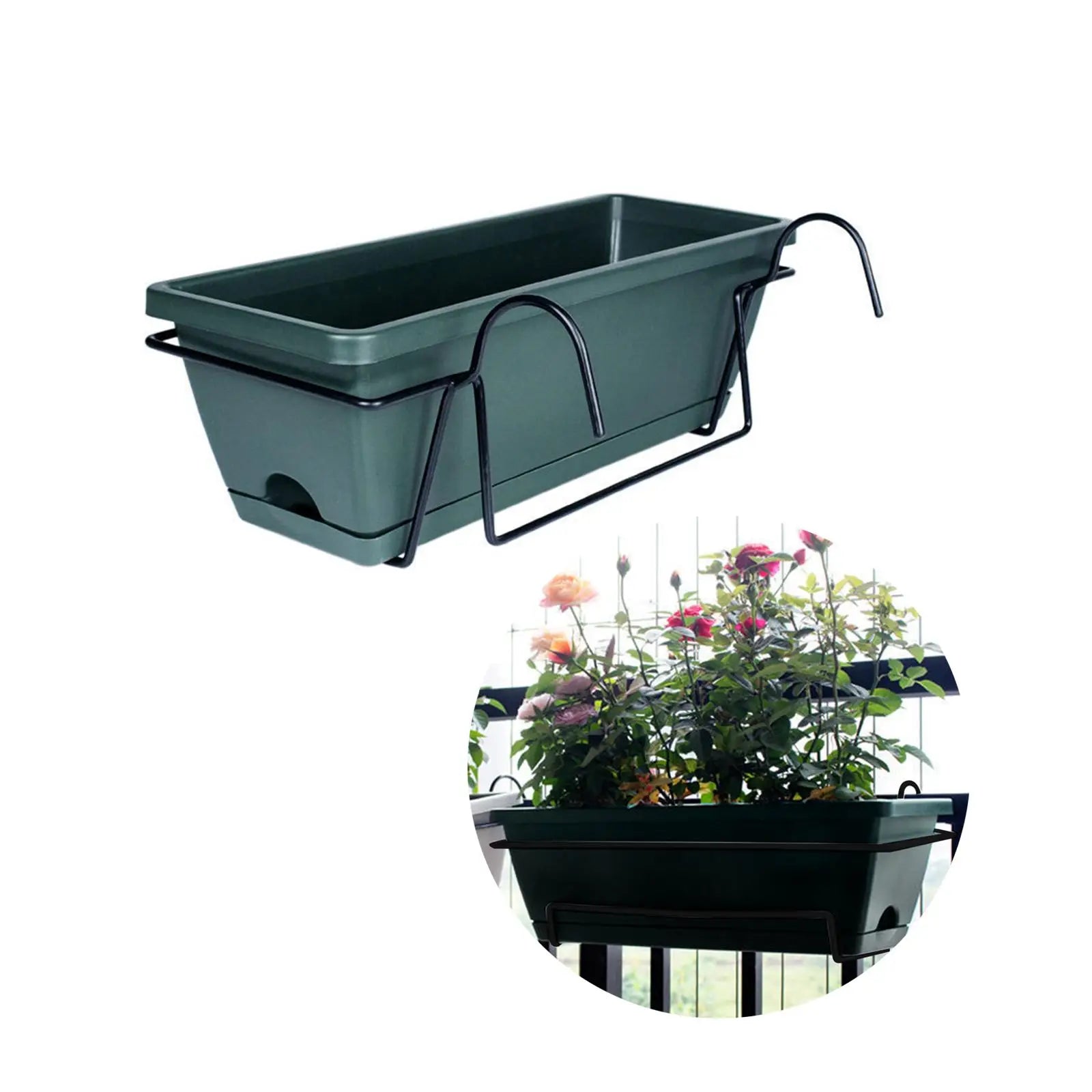 Florivo Balkonkasten | Mit Abtropfschale & Rack | 6L Volumen | Ohne Bohren