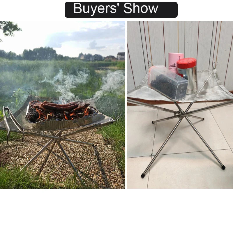 Pyroniq Outdoor Feuerstelle | Faltbar & Stabil | Edelstahl | Für Camping & Garten
