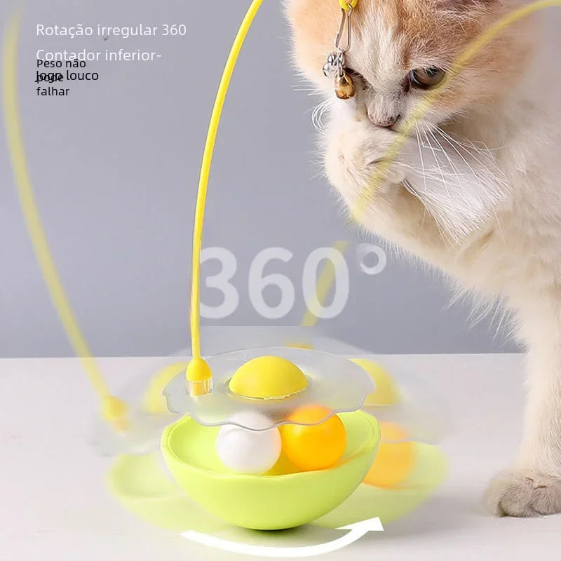 PlayLumo Orbit | 360° Action | Catnip & Klingelball | Federaufsatz | Für Katzen jeden Alters
