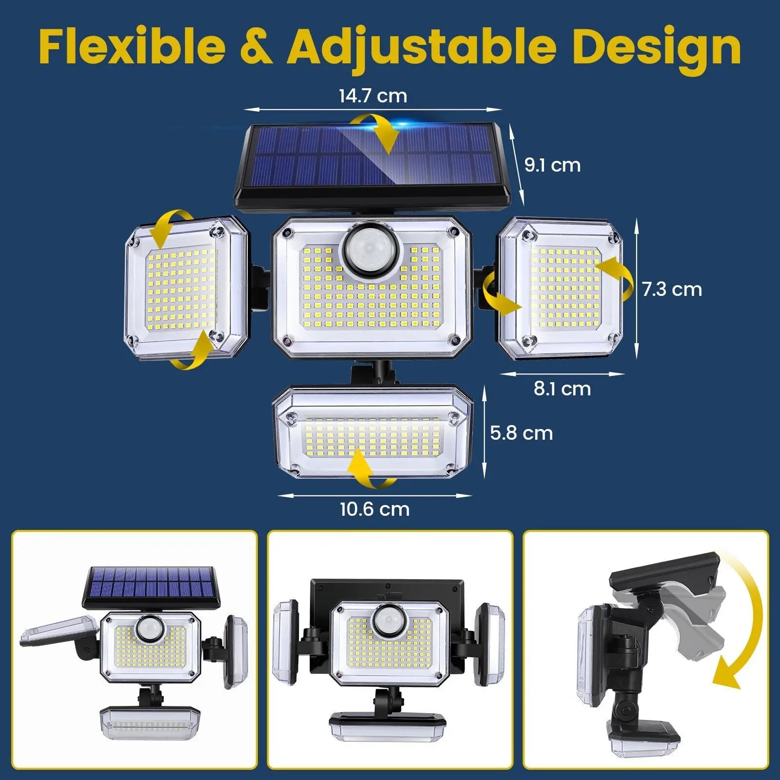 LumoGuard Solarleuchte | 2000 Lumen | Mit Bewegungsmelder | Solar betrieben