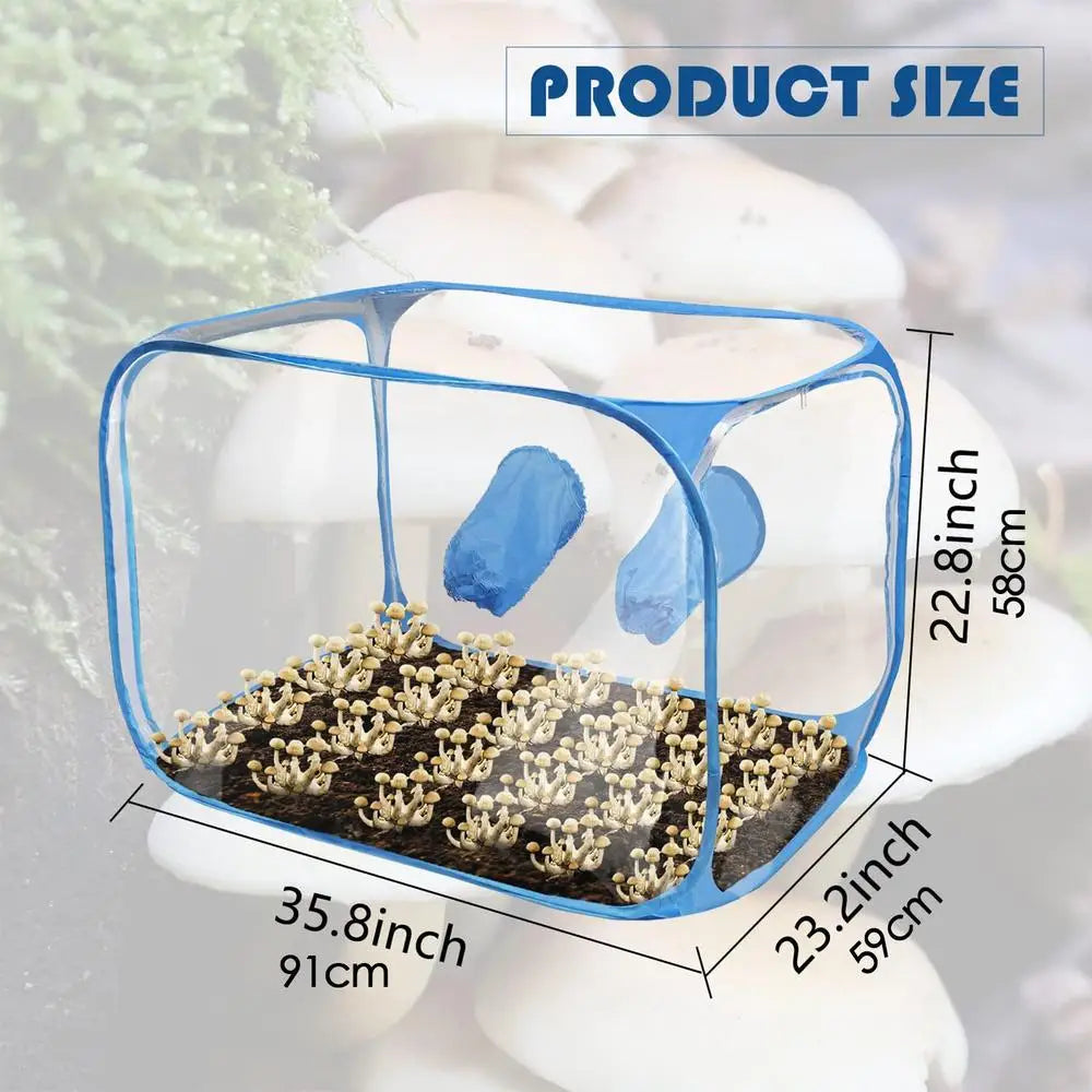 Fungrow Pilzzuchtzelt | 91 cm Indoor-Growbox | Transparentes PVC | Faltbar & Luftdicht