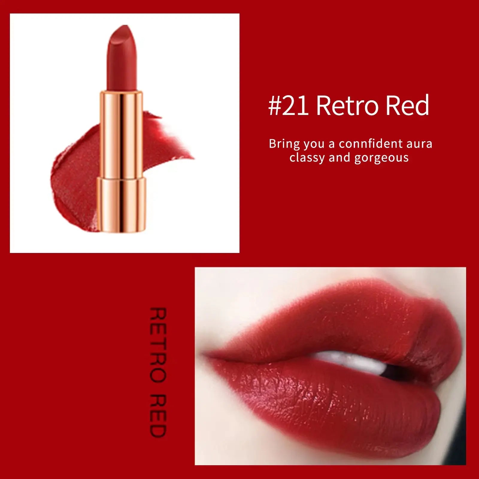LuxeLips Trio | Mattes Lippenstift-Set | Wasserfest & Langhaftend | Mit Silber-Kettentasche