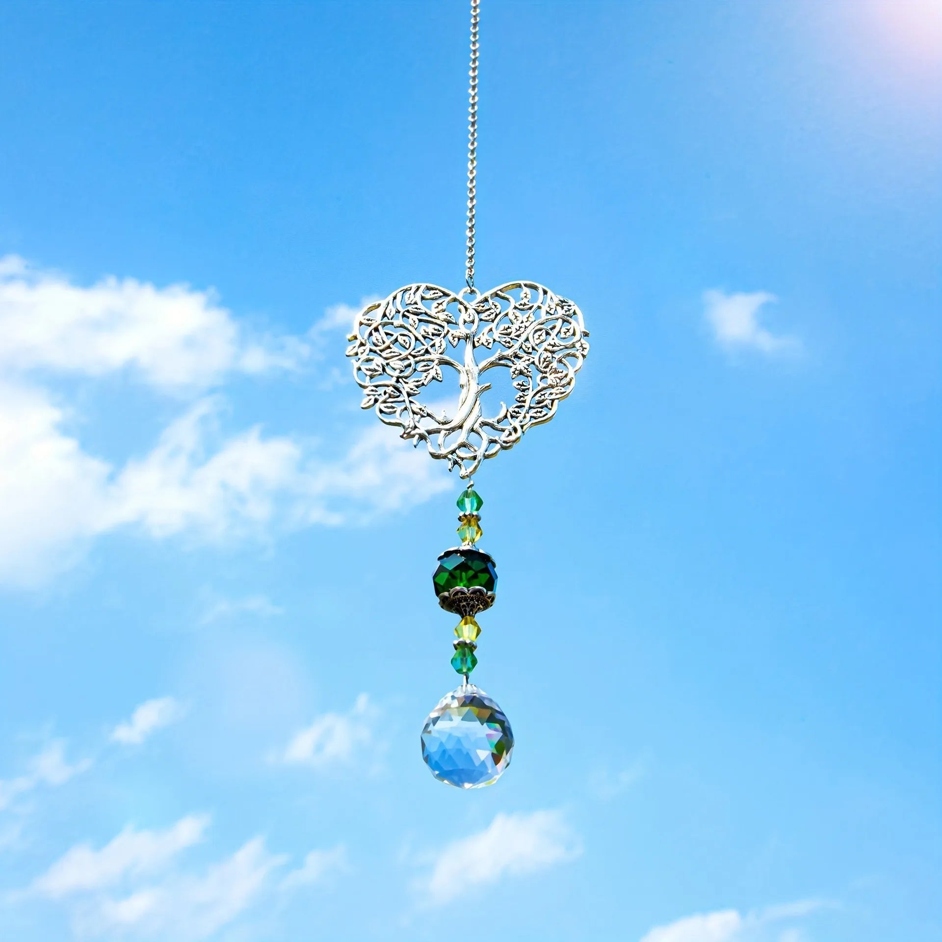 LumiTree | Kristall-Suncatcher Lebensbaum | Regenbogen-Effekt für Fenster & Garten