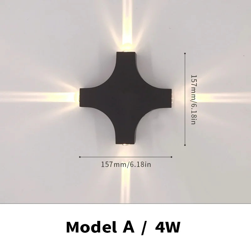 Nuvano | LED Wandleuchte | Warmweißes Außenlicht | Modernes Design Schwarz