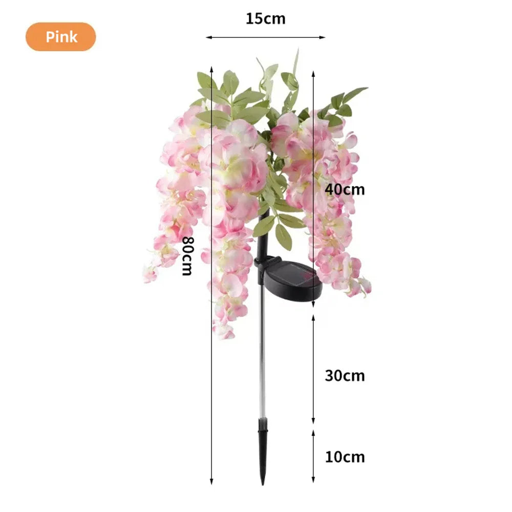 LumiBloom Solar Gartenleuchten | Wisteria-Design | Wasserdicht & Energieeffizient | 2 Lichtmodi