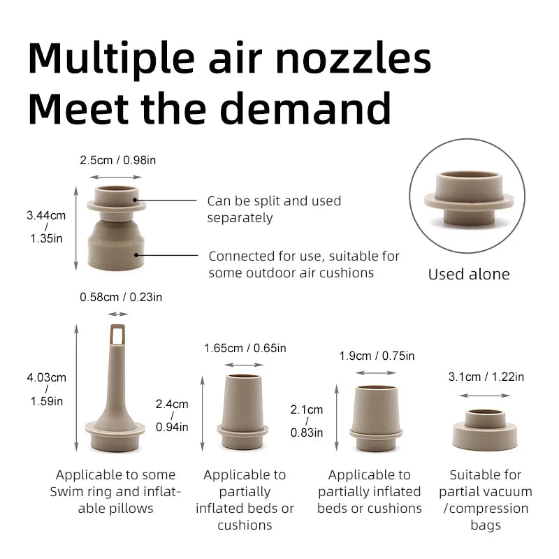 AirZipp Mini Luftpumpe | Elektrisch & USB-Aufladbar | Kompakt & Leicht | Für Outdoor & Reise