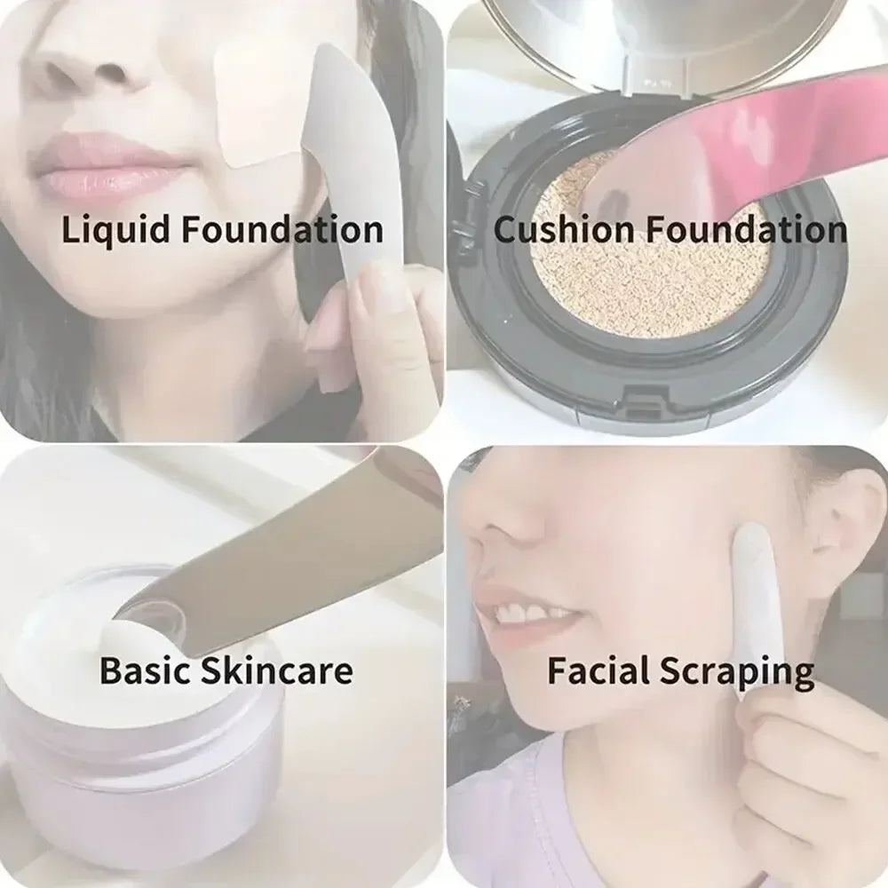 Beautiqlo | Make-up Set | Edelstahl-Spatel & Pinsel | Für präzises & hygienisches Schminken