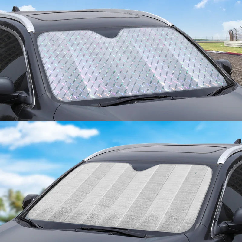 Solcura Auto Sonnenblende | UV- & Hitzeschutz | Faltbar & Universell | Silber