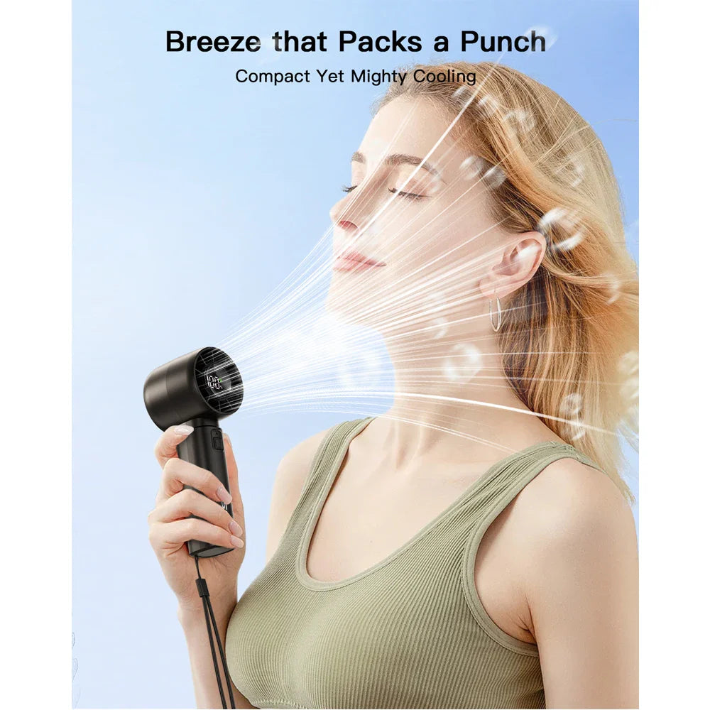 BreezeMax | Mini Handventilator | 5-Stufen Turbo | Ultraleicht & Kompakt