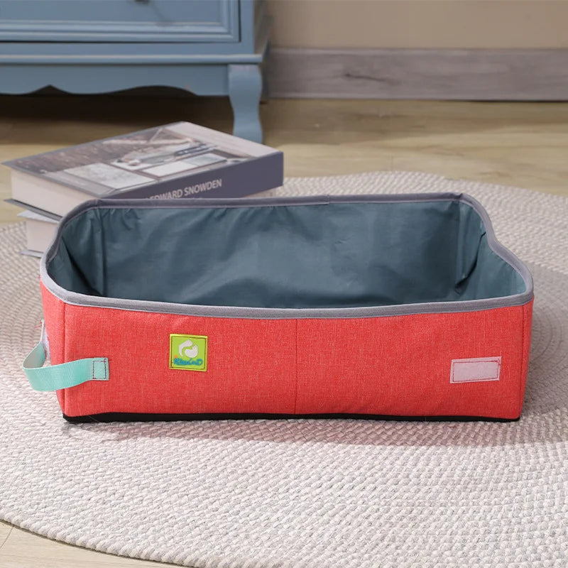 PurrFlex Litter Box | Halbgeschlossen & Faltbar | Wasserdichtes Oxford-Gewebe | Für Komfort & Hygiene