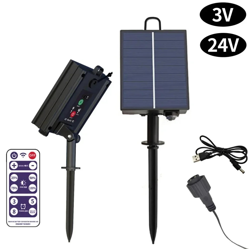 LumiControl Solar LED Steuerbox | 8 Modi | Für 100-200 LED Lichterketten | Wetterfest