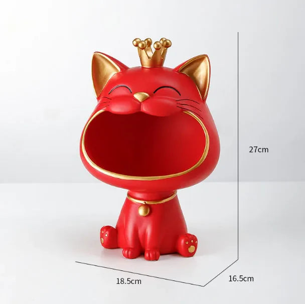 DecoMiau | Katzenfigur mit Aufbewahrung | Robust, dekorativ & vielseitig | Für Wohnzimmer, Büro & Geschenkideen