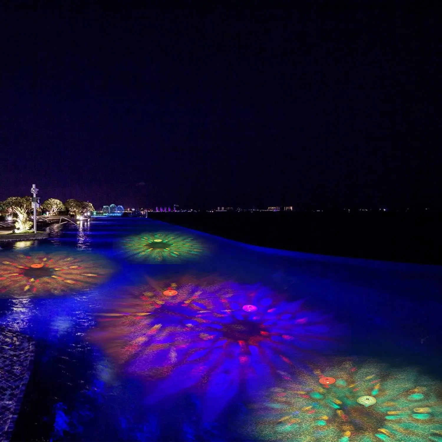 GlowFish | LED Schwimmende Unterwasserleuchte | Farbwechsel & Fischprojektion | IP67 Wasserdicht
