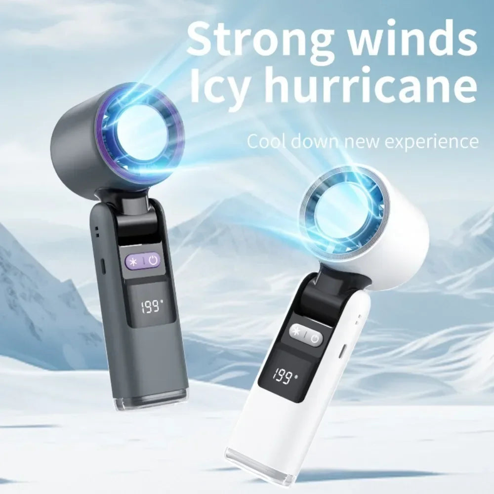 Airivo Ventilator 199 | Tragbar & LED-Display | Mit Kaltluftmodus & 199 Stufen | Für Hals, Tisch & Reise