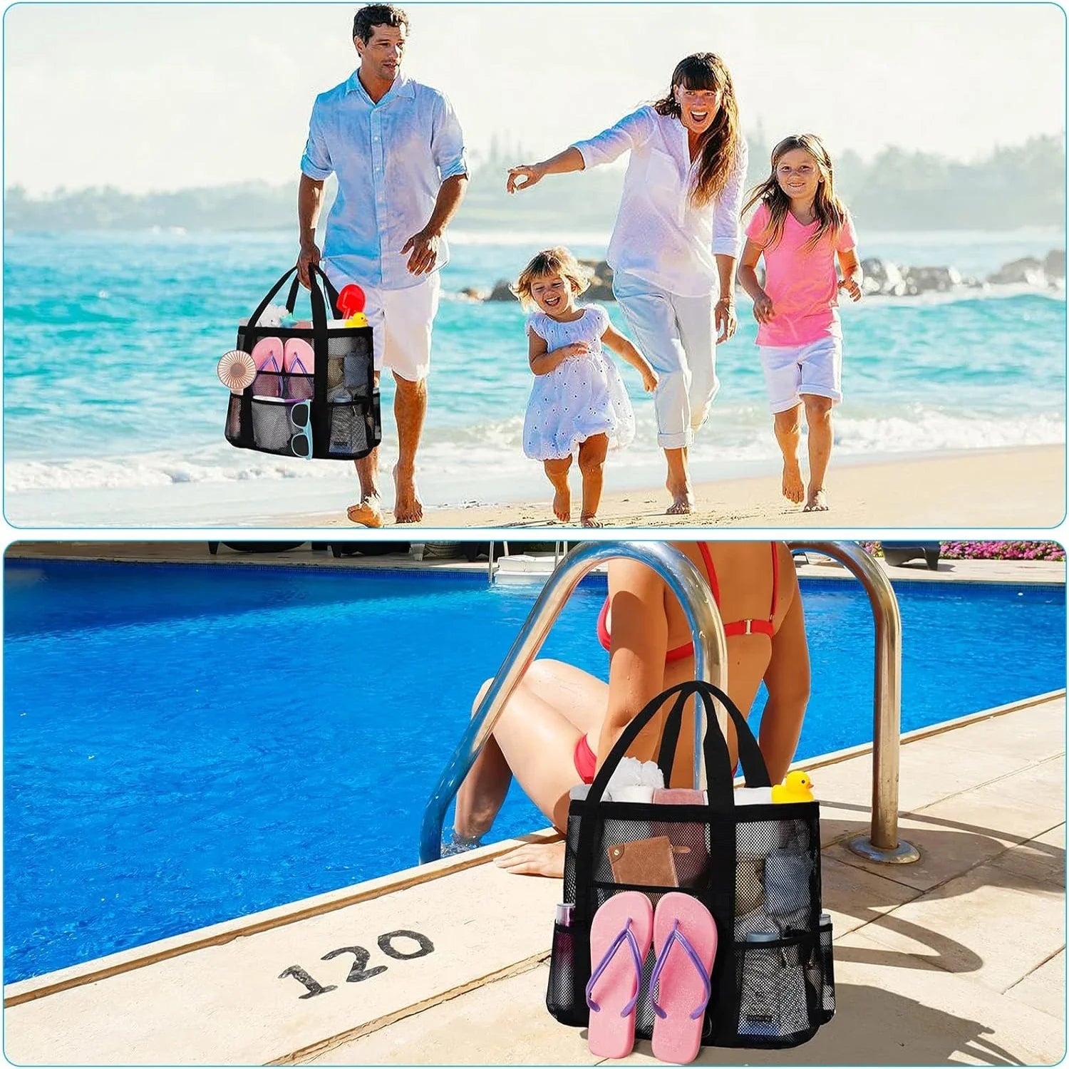 BeachMaster | XXL Strandtasche | Wasserdicht & Sandfrei | Ultraleicht & Organisiert