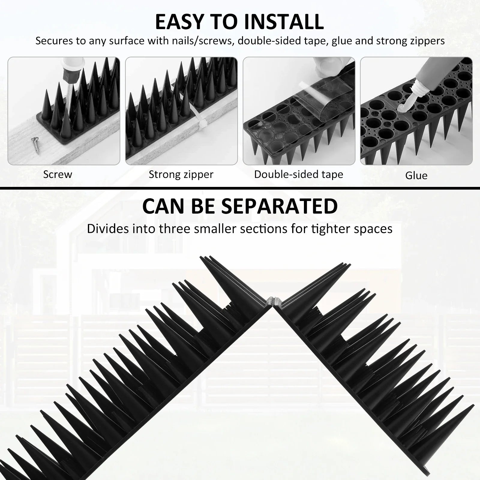 BirdGuard Spikes | Humane Bird Repellent | Flexible and Adjustable | Safe for All Birds