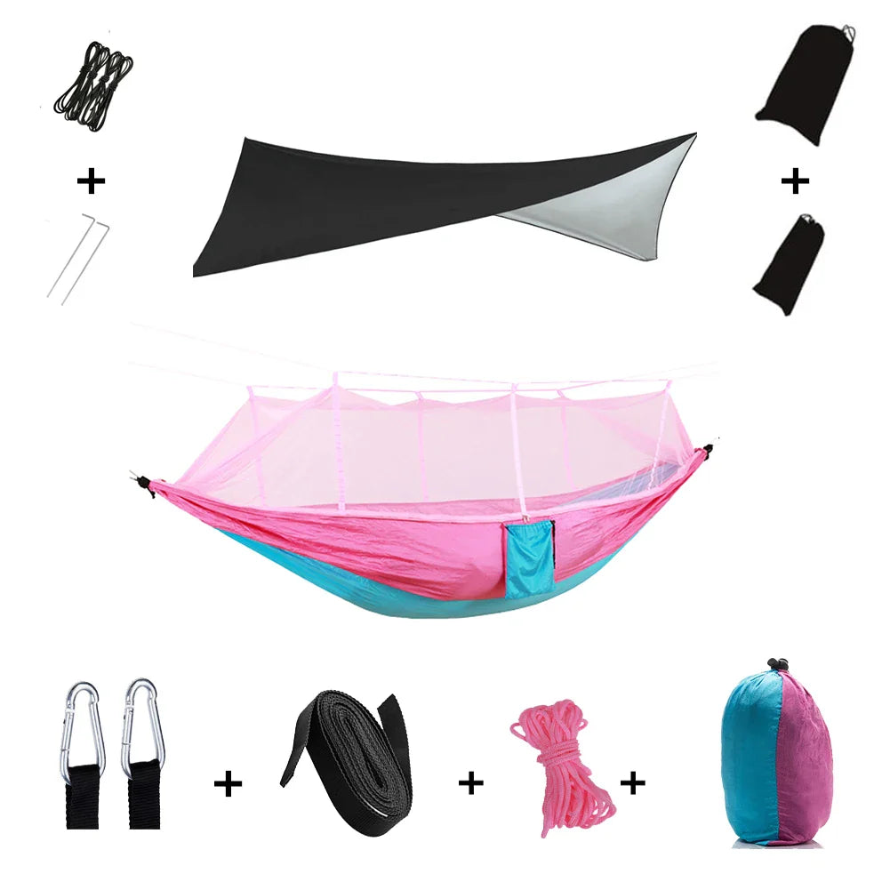 Nomaterra Hängematte | Mit Moskitonetz & Tarp | Ultraleicht & Wetterfest | Für Outdoor & Trekking